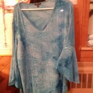 Sami & Jo- Spectacular Blue sequined tunic